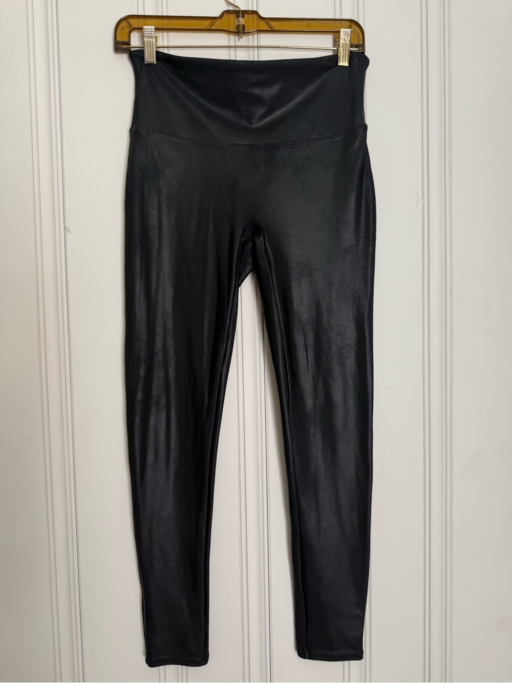SPANX Black Faux Leather High-Waist Leggings